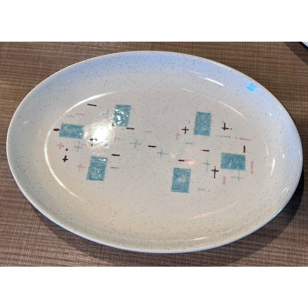 Vtg MCM Vernon Ware Serving Tray Platter Heavenly Days Metlox USA Entertaining